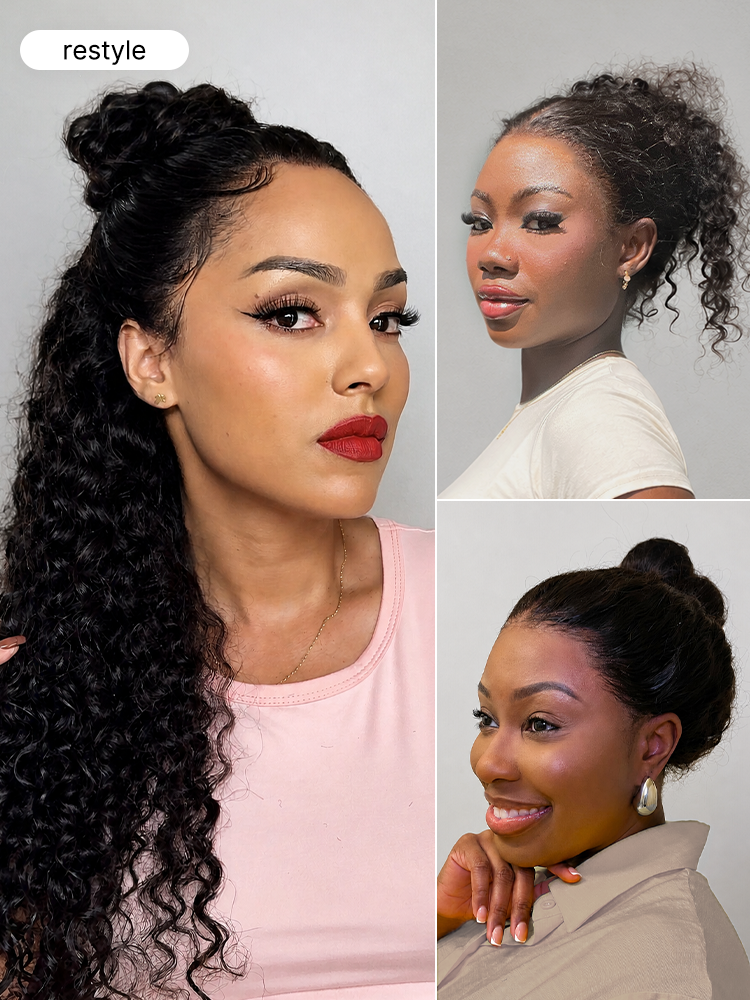 Luvme Hair Water Wave 360 lace wig with long, human hair, pre-bleached, pre-plucked, and flexible lace cap for a natural look
