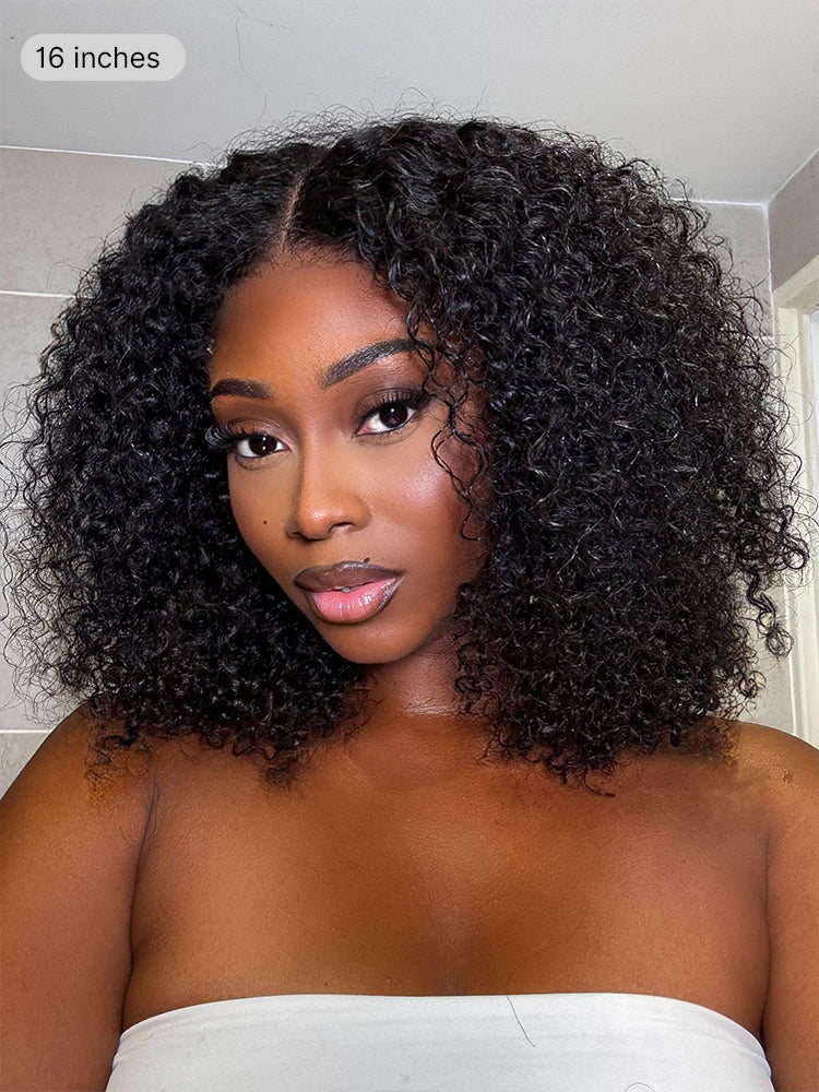 Luvme Hair glueless 5x5 lace afro curly wig with 200% density, pre-cut closure, beginner-friendly, one size fits all cap