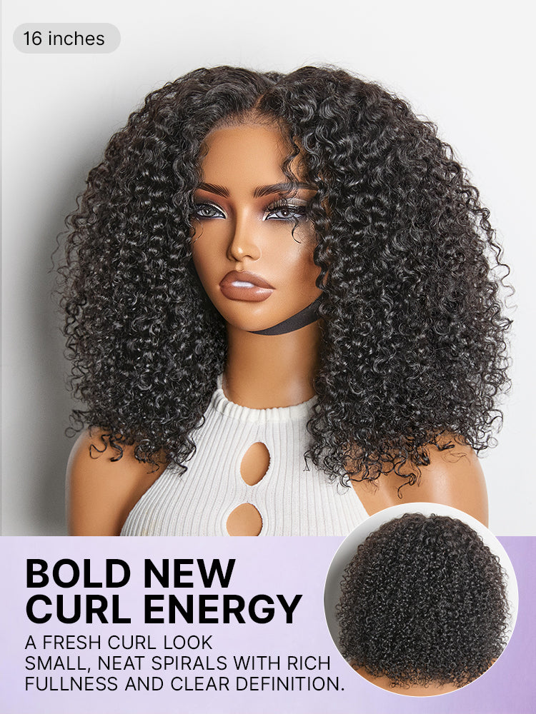 Luvme Hair Afro curly lace closure wig with 200% density, pre-cut 5x5 lace, glueless design, one size fits all cap.