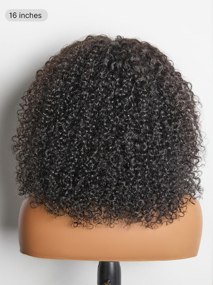 Luvme Hair afro curly lace closure wig with 5x5 pre-cut lace, beginner-friendly, 200% density, one size fits all cap.