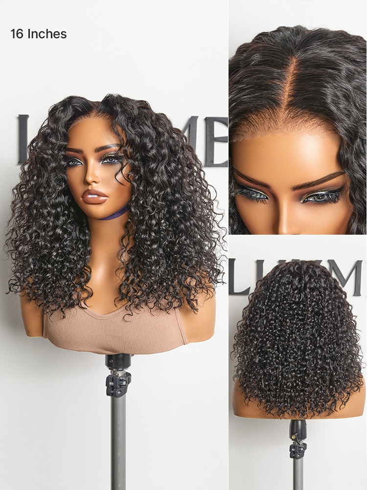 Luvme Hair AiryFit™ scalp care curly 5x5 closure wig with water wave style and pre-cut lace, snug fit, glueless design