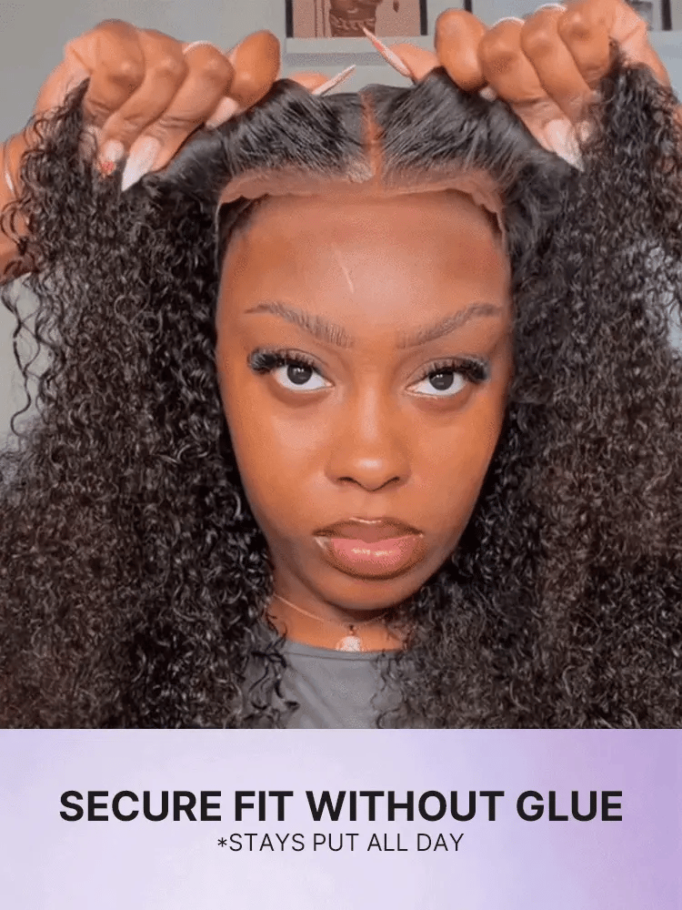 Luvme Hair afro curly lace wig with 5x5 closure, glueless, beginner-friendly, 200% density, pre-cut lace, one size fits all cap