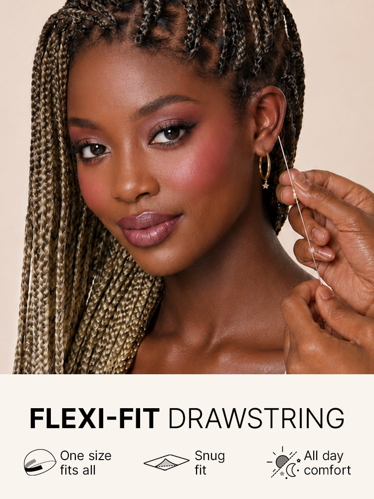 Luvme Hair OwnScalp™ 613 Blonde and Natural Black box braid wig with realistic scalp, lace knotless style, full HD finish, drawstring cap