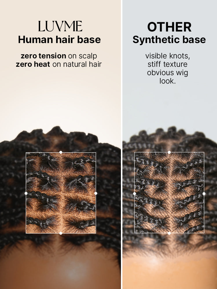 Luvme Hair OwnScalp™ 613 Blonde and Natural Black lightweight box braids with realistic scalp look on lace knotless wig cap