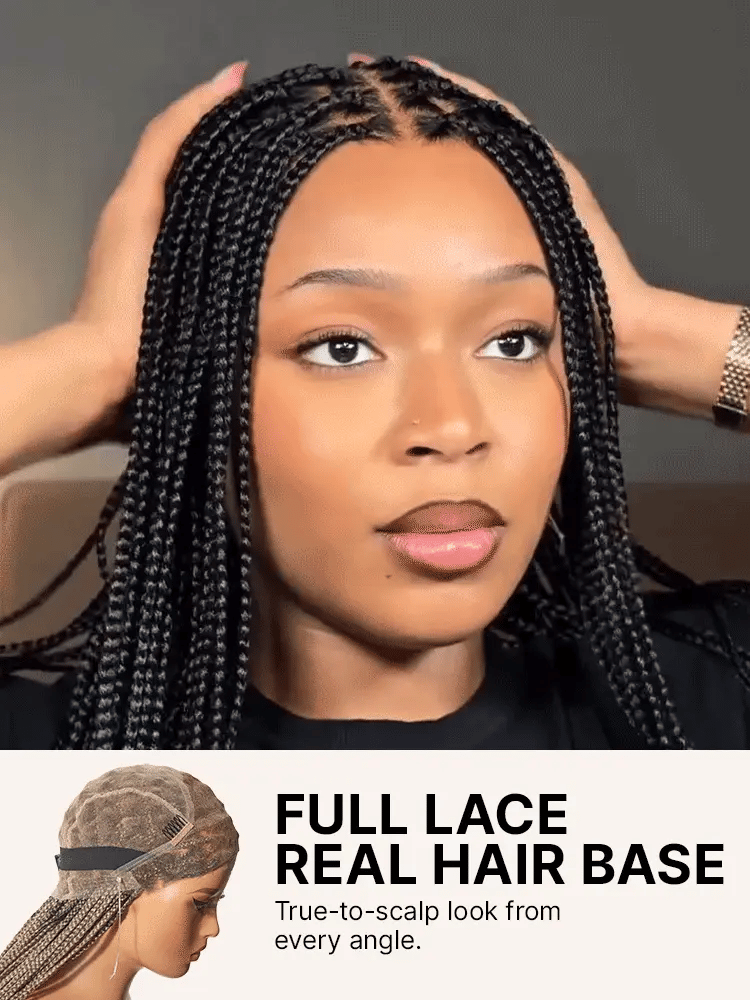 OwnScalp™ 613 Blonde Lightweight Salon-Like Braids with a Real Scalp Look Full HD Lace Knotless Box Braided Wig Drawstring Cap - US Only-86