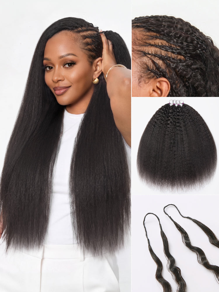 Miracle Knots Crochet Hair Wet and Wavy Water Wave | Kinky Straight for Boho Braids | Crochet Weaves | Fulani Braids | Twists Pre-Separated Lightweight Full & Soft Pre-Looped Human Hair Extensions Protective Style-05