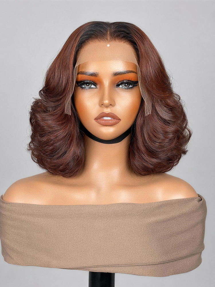 PreMax 180% Density 12 Inch 13x4 Frontal HD Lace Custom Wig Pre-cut Lace-06