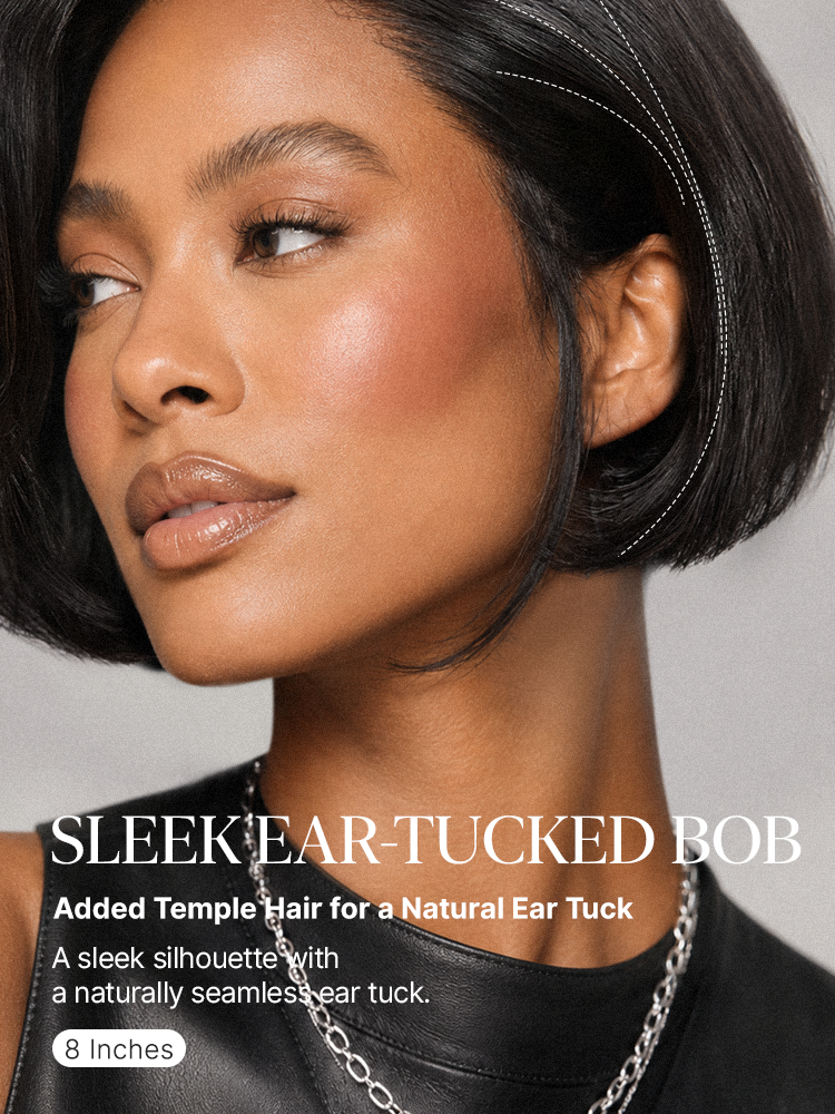 180% Density Sleek Short Bob Minimalist HD Lace Wig Pre-cut Lace All-Day Comfort Cap-15