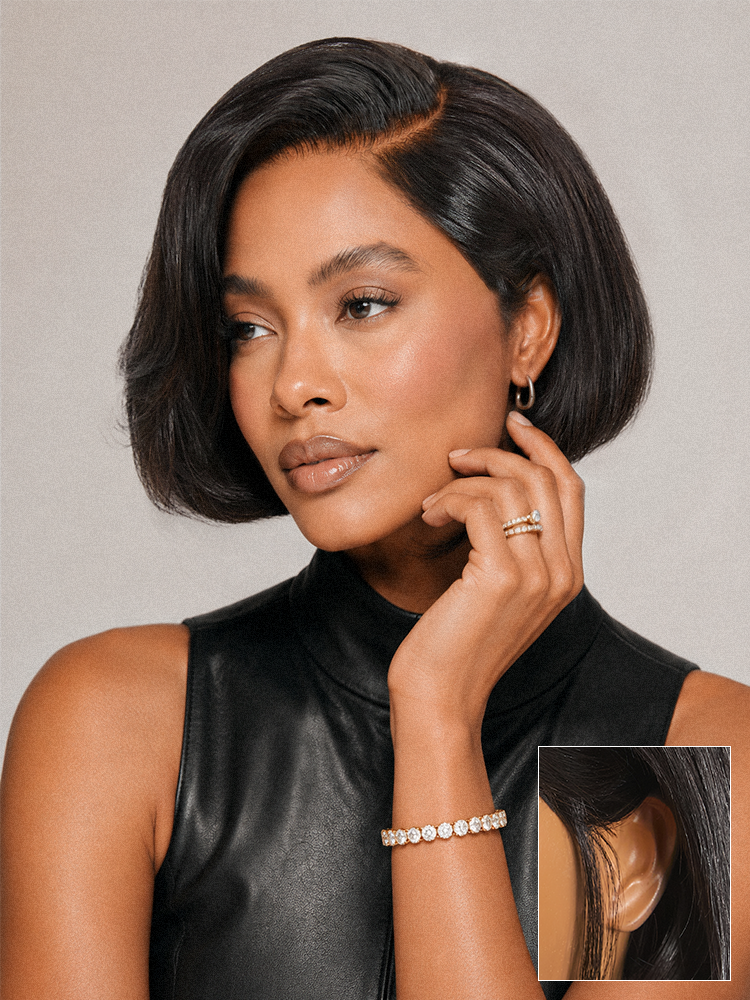 180% Density Sleek Short Bob Minimalist HD Lace Wig Pre-cut Lace All-Day Comfort Cap-14