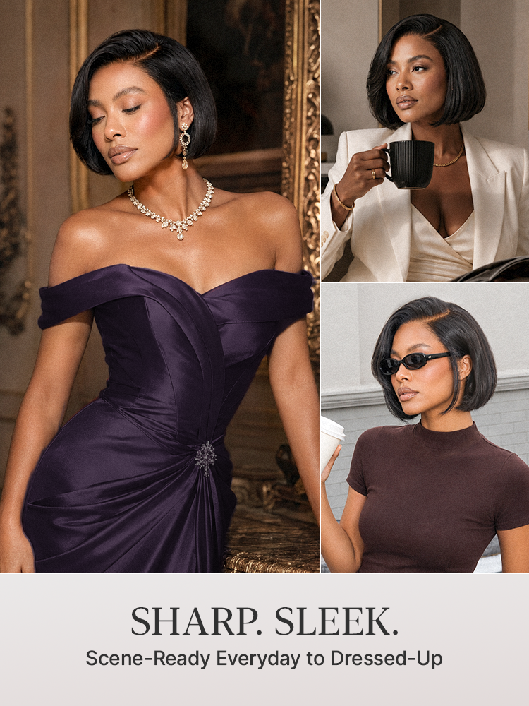 180% Density Sleek Short Bob Minimalist HD Lace Wig Pre-cut Lace All-Day Comfort Cap-19