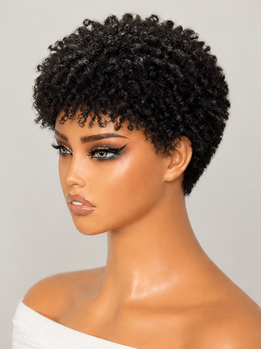 30-Second Throw On & Go Pixie Cut Wig with Bangs Tight Kinky Curly Natural Black No Lace No Glue Itchy-Free Beginner Friendly-02