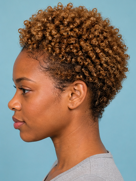 Honey Blonde Ultra Short Tight Afro Kinky Curly Pixie Cut Full Lace Wig-02