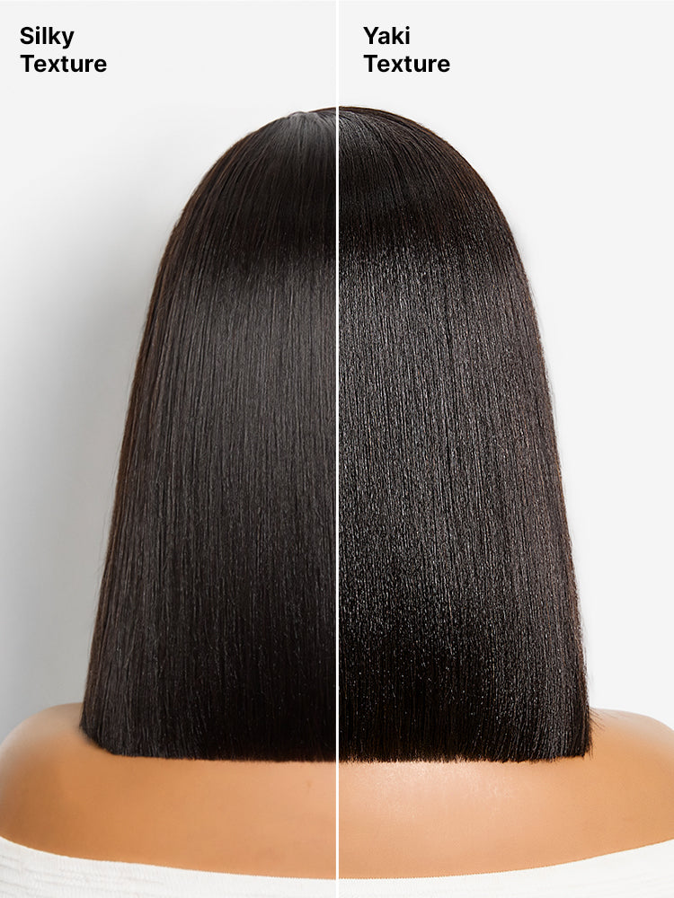Luvme Hair 180% density sleek short bob HD lace wig with pre-cut lace and comfortable cap, ideal for all-day wear.