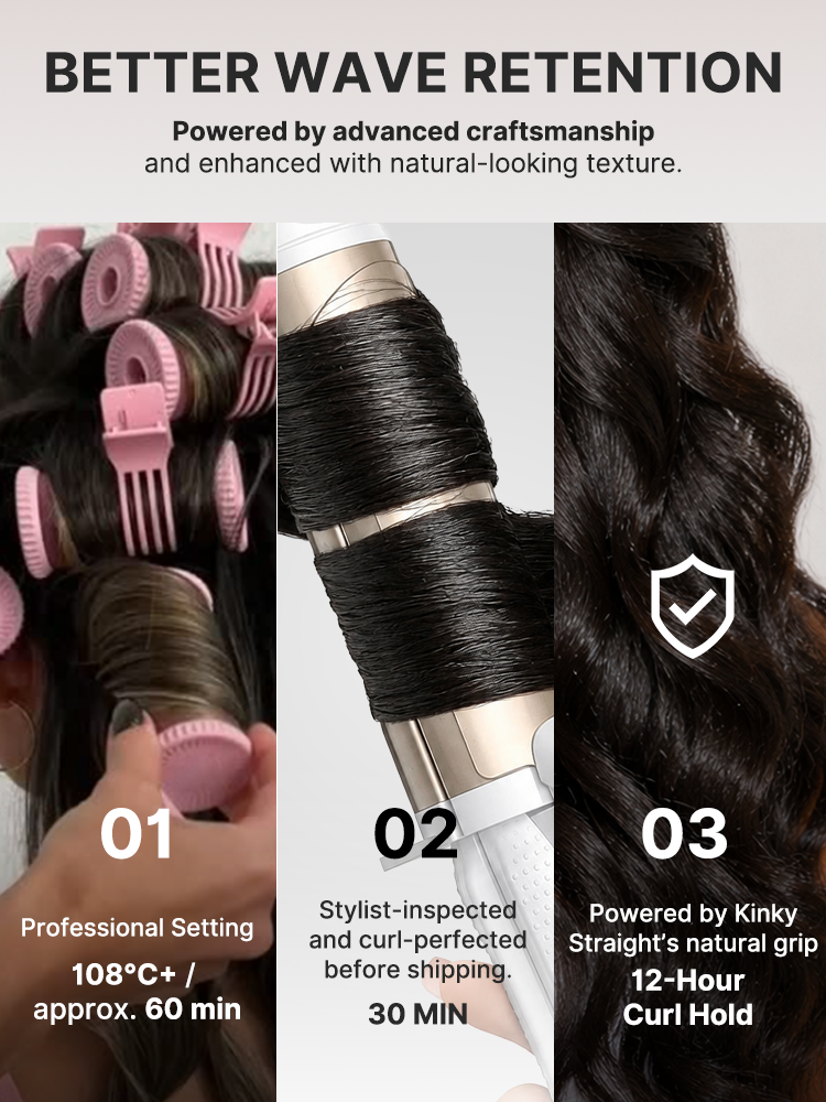 Luvme All-Day Comfort Wig featuring layered kinky body wave and straight styles, with HD lace closure and pre-cut lace for easy wear