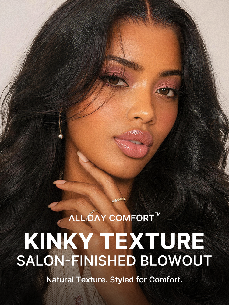 Special Deal | Luvme All-Day Comfort™ Wig 180% / 250% Density Kinky Body Wave / Layered Light Kinky Straight PartingMax Glueless 7x6 Closure HD Lace Wig Pre-Cut Lace-24