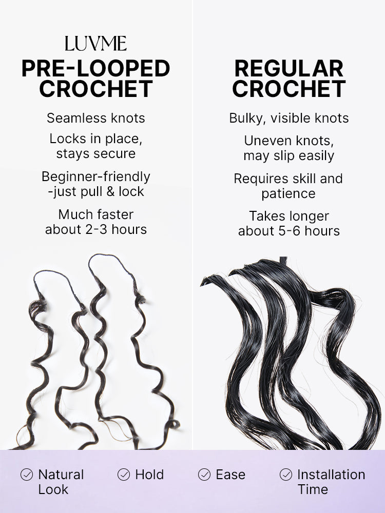 Miracle Knots Crochet Hair Messy Curly for Boho Braids | Crochet Weaves | Fulani Braids | Twists Pre-Separated Lightweight Full & Soft Pre-Looped Human Hair Extensions Protective Style-11