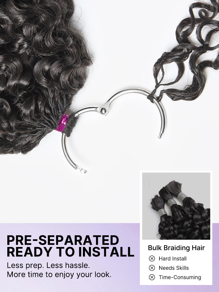 Miracle Knots Crochet Hair Messy Curly for Boho Braids | Crochet Weaves | Fulani Braids | Twists Pre-Separated Lightweight Full & Soft Pre-Looped Human Hair Extensions Protective Style-10
