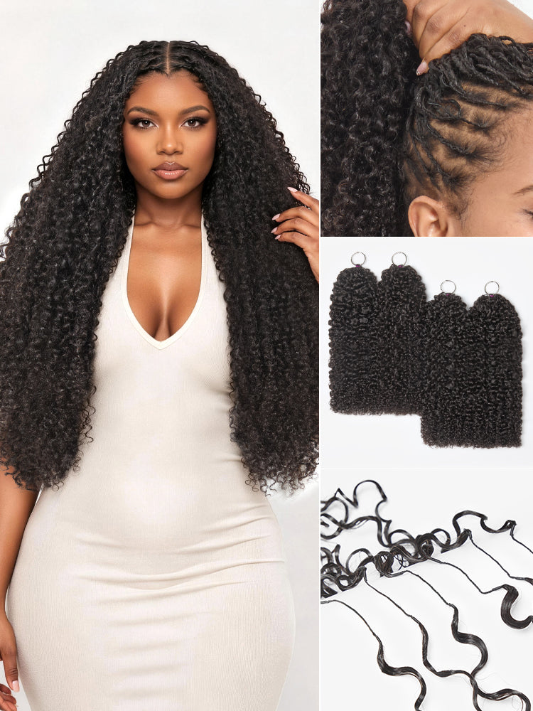 Miracle Knots Crochet Hair Messy Curly for Boho Braids | Crochet Weaves | Fulani Braids | Twists Pre-Separated Lightweight Full & Soft Pre-Looped Human Hair Extensions Protective Style-01