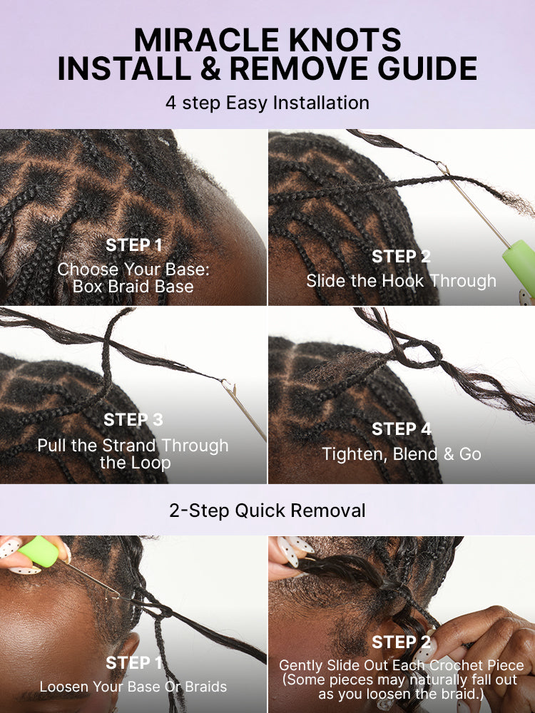 Miracle Knots Crochet Hair Messy Curly for Boho Braids | Crochet Weaves | Fulani Braids | Twists Pre-Separated Lightweight Full & Soft Pre-Looped Human Hair Extensions Protective Style-04