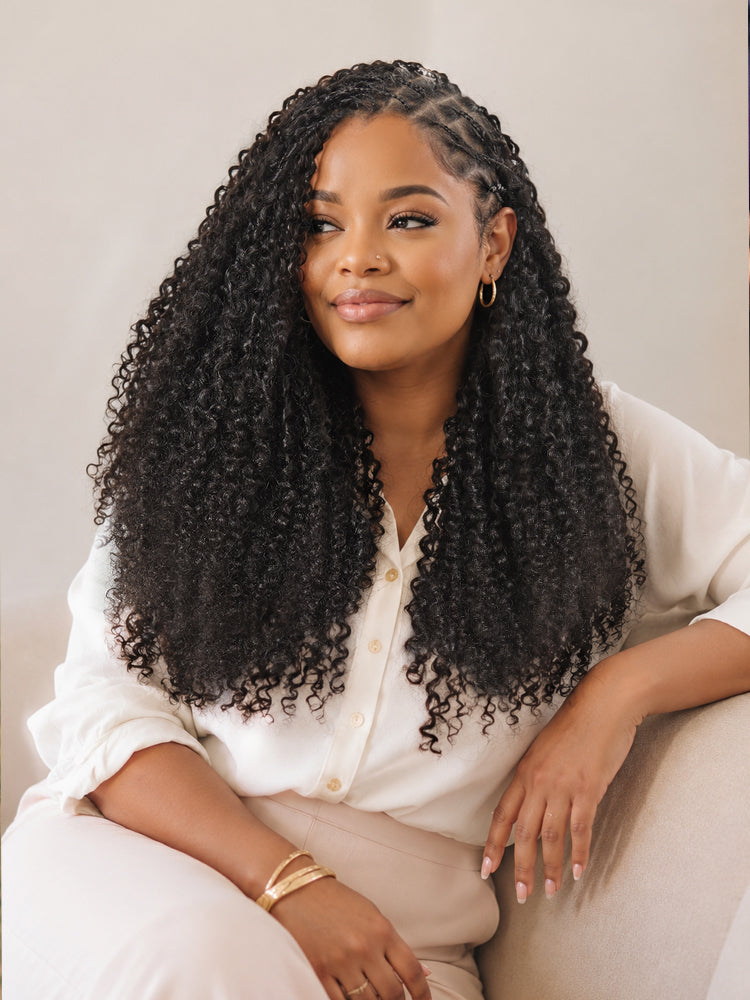 Miracle Knots Crochet Hair Messy Curly for Boho Braids | Crochet Weaves | Fulani Braids | Twists Pre-Separated Lightweight Full & Soft Pre-Looped Human Hair Extensions Protective Style-06