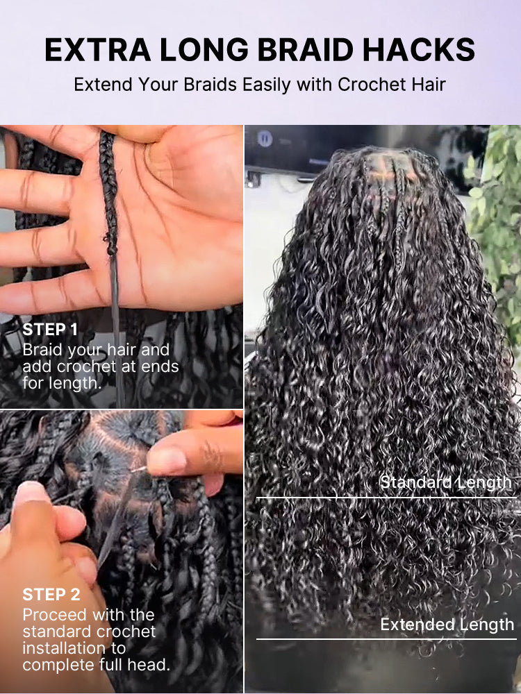 Miracle Knots Crochet Hair Messy Curly for Boho Braids | Crochet Weaves | Fulani Braids | Twists Pre-Separated Lightweight Full & Soft Pre-Looped Human Hair Extensions Protective Style-27