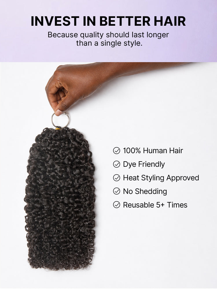 Miracle Knots Crochet Hair Messy Curly for Boho Braids | Crochet Weaves | Fulani Braids | Twists Pre-Separated Lightweight Full & Soft Pre-Looped Human Hair Extensions Protective Style-34