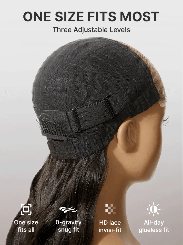 Luvme Hair AiryFit™ Scalp Care wig with silky straight texture, middle part, glueless 5x5 lace closure, long pre-cut lace wig