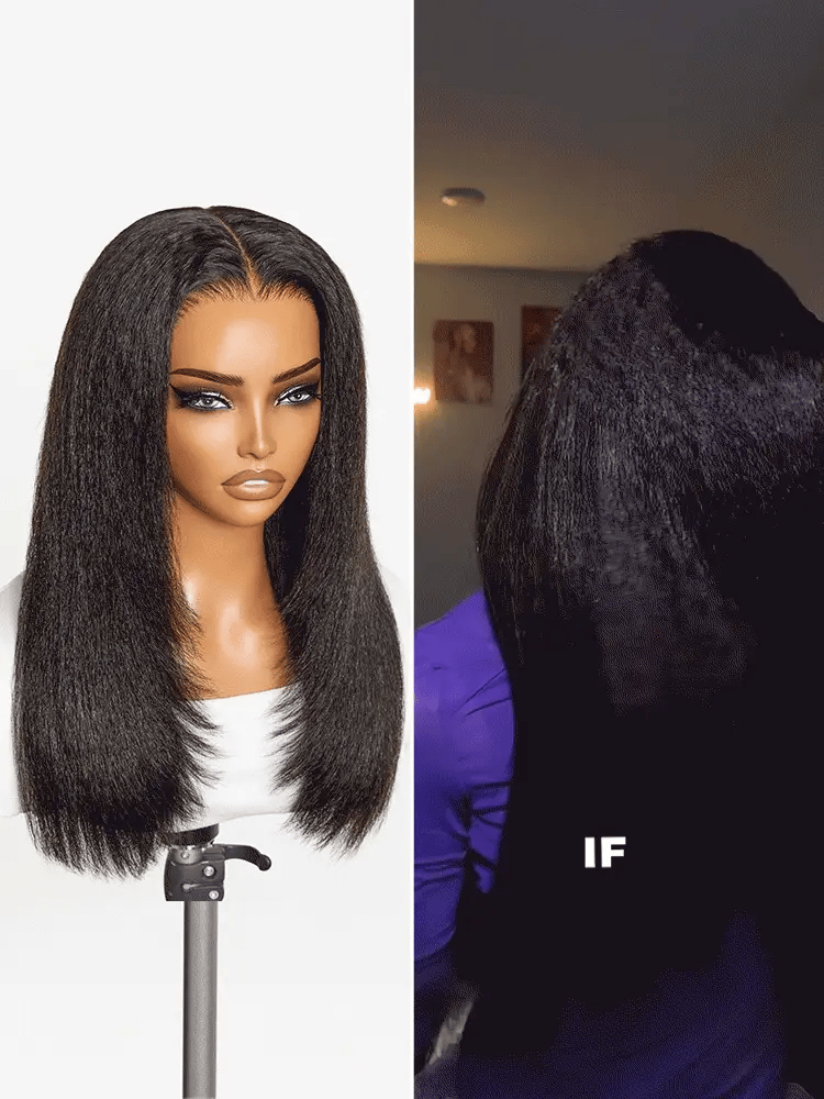 Luvme All-Day Comfort™ Wig 180% / 250% Density Kinky Body Wave / Layered Light Kinky Straight PartingMax Glueless 7x6 Closure HD Lace Wig Pre-Cut Lace-26