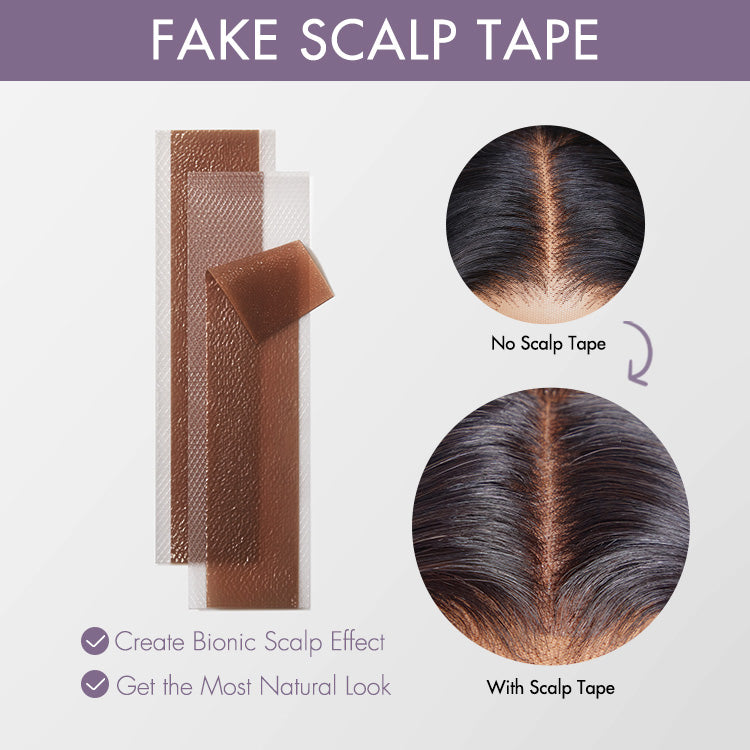 Set of 8 Luvme Hair fake scalp tape for wigs, featuring invisible knots and grid eraser for seamless wig application.