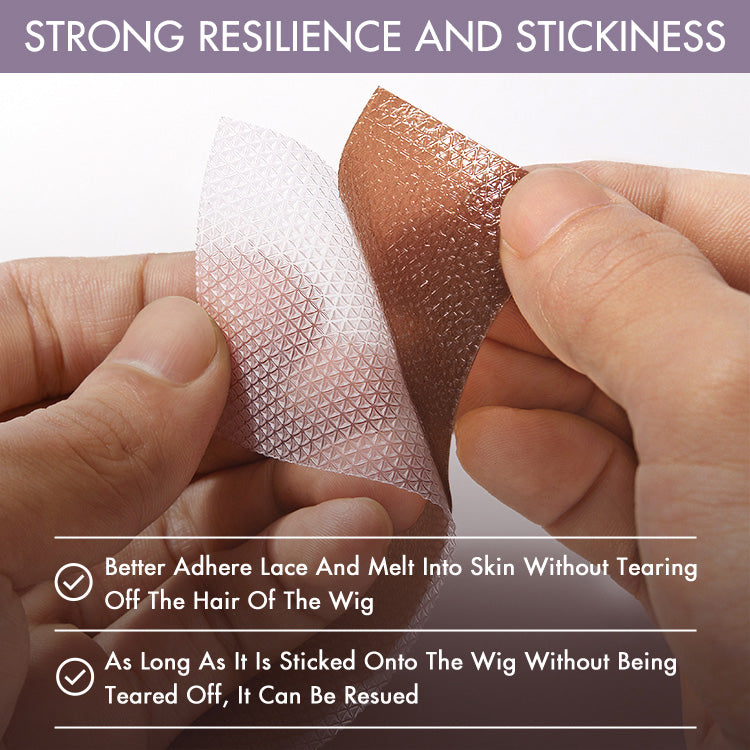 Set of 8 Luvme Hair Fake Scalp Tape for wigs, featuring invisible knots and grids for seamless wig attachment.
