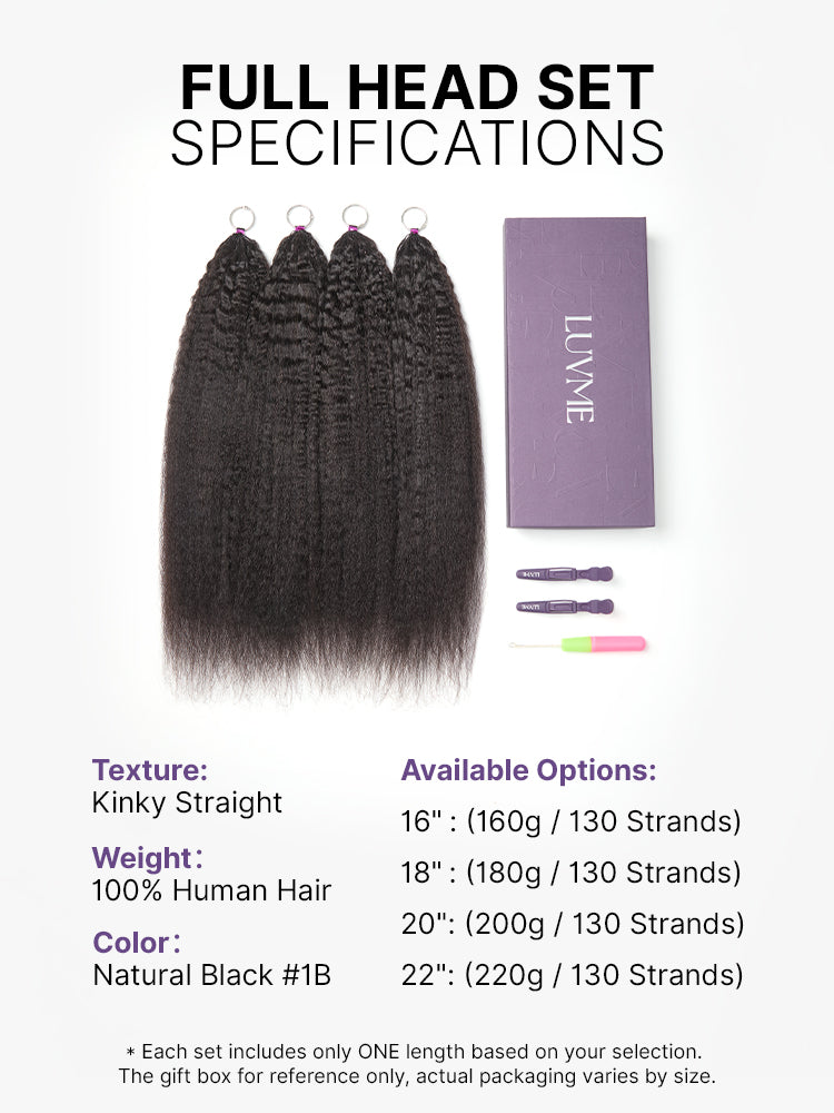 Luvme Hair Miracle Knots Crochet Hair Kinky Straight extensions for boho braids, twists, and Fulani braids in soft, lightweight pre-looped human hair
