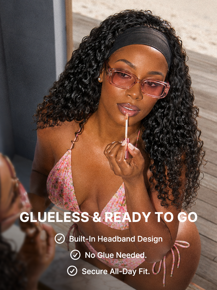 Exclusive Sale | Beginner Friendly Water-Wave Wet and Wavy Headband Wig with Integrated Cooling Silk Headband, Effortless Wet-to-Dry Transformation (Get 2 Free Headbands)-14