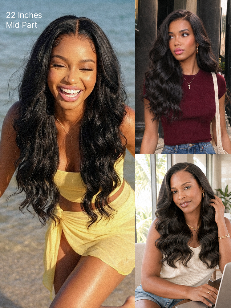 Luvme All-Day Comfort™ wig with 7x6 HD lace closure, loose body wave, long, glueless lace wig, pre-cut parting.