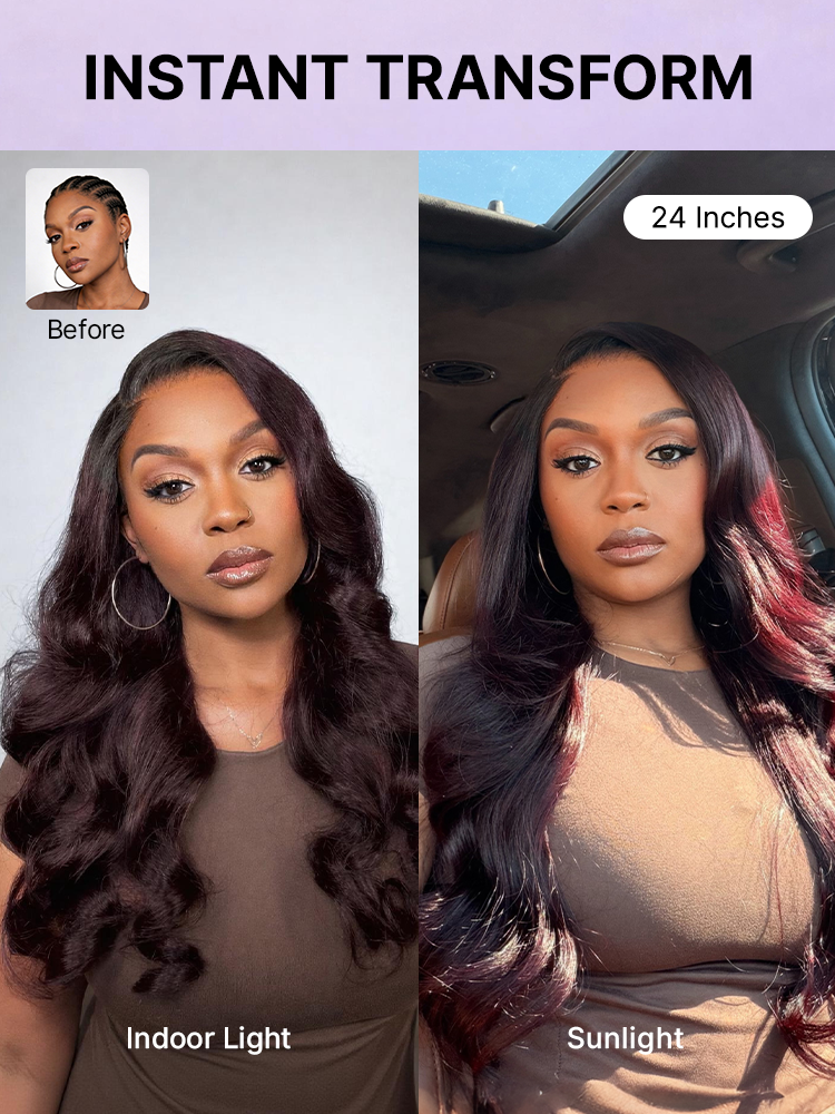 Luvme All-Day Comfort™ long body wave wig with 7x6 HD lace closure, glueless design, pre-cut lace, and natural parting