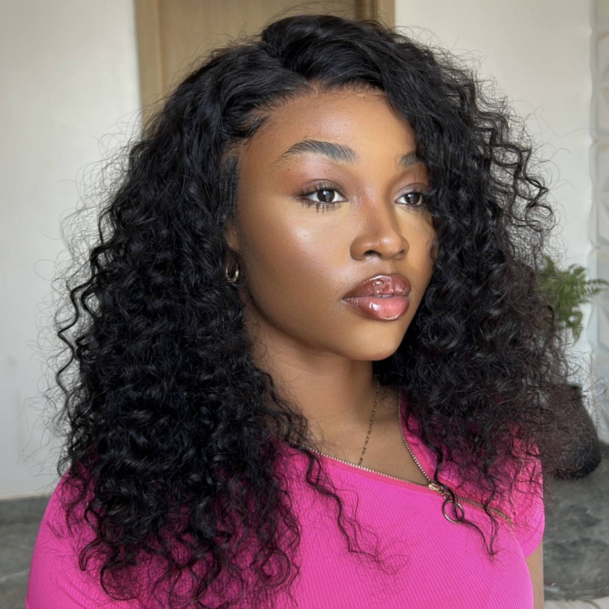 Water wave 360 lace long wig by Luvme Hair, 16-inch 100% human hair, flexible fit, pre-cut lace, stylish for natural look