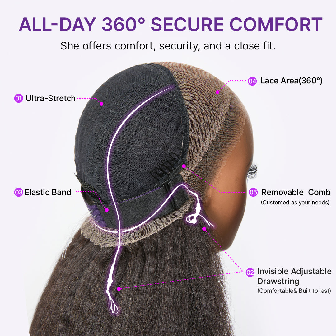 Luvme Hair water wave 360 lace long wig, 16-inch, 100% human hair, pre-cut lace, flexible fit, natural water wave style
