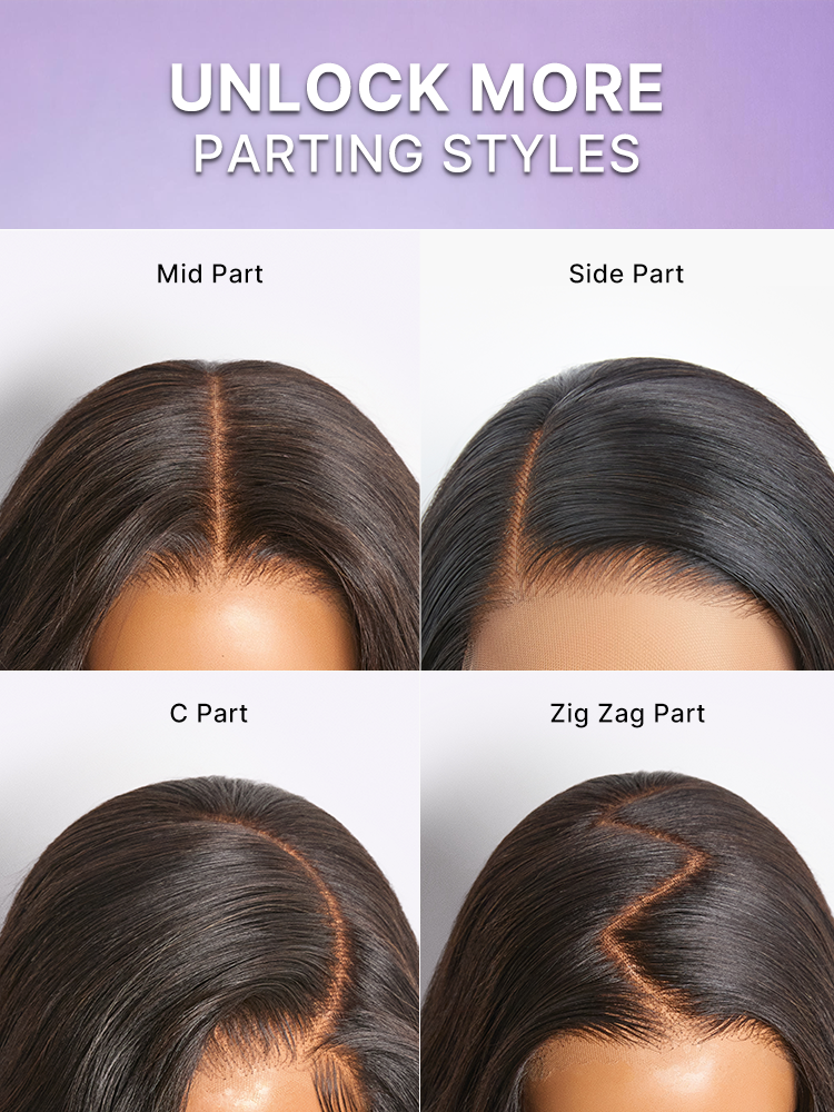 Luvme Hair MyOwn-Fit PartingMax glueless wig with 7x6 HD lace closure, light yaki body wave, 180% density, flexible cap.