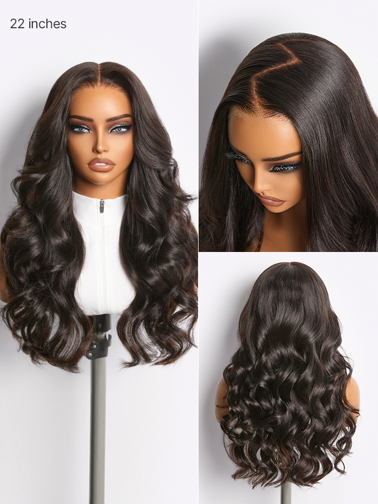 Luvme Hair MyOwn-Fit™ PartingMax glueless wig with light yaki body wave, 7x6 HD lace closure, flexible cap, and pre-cut lace