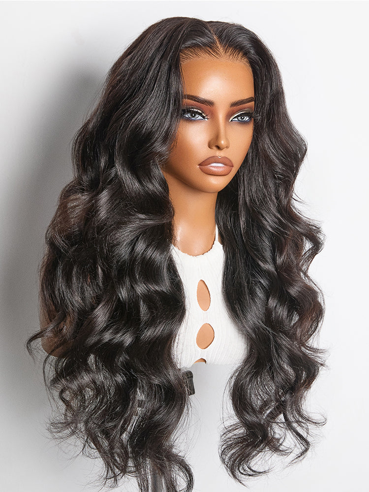 Luvme Hair NatureMAX™ 13x4 HD lace front wig with loose wave texture, pre-cut lace, and flexible drawstring cap, ear-to-ear coverage