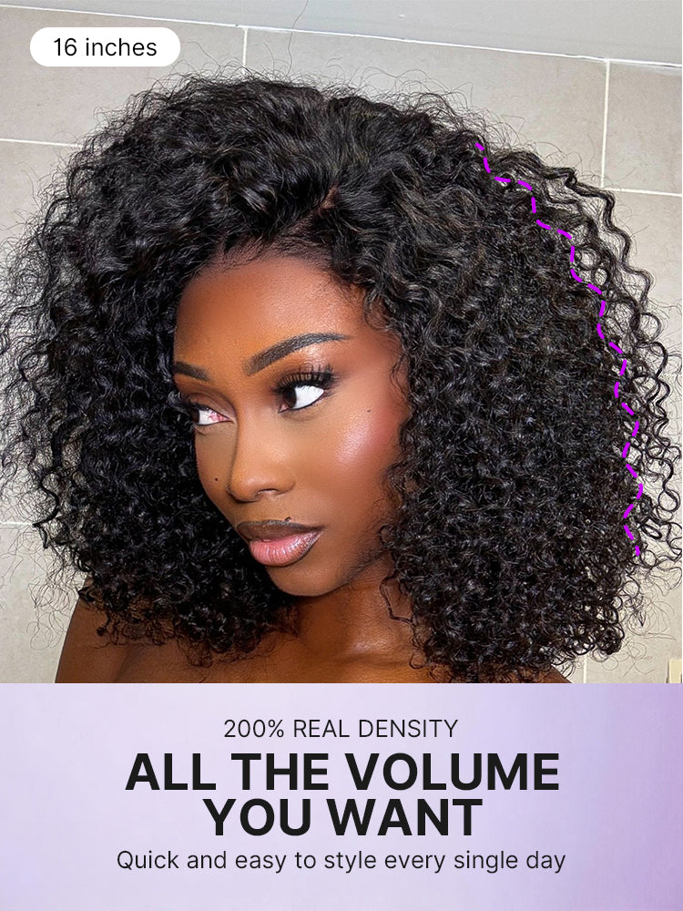 Luvme Hair Afro curly 5x5 lace closure wig with 200% density, glueless, pre-cut, beginner-friendly, one size fits all cap