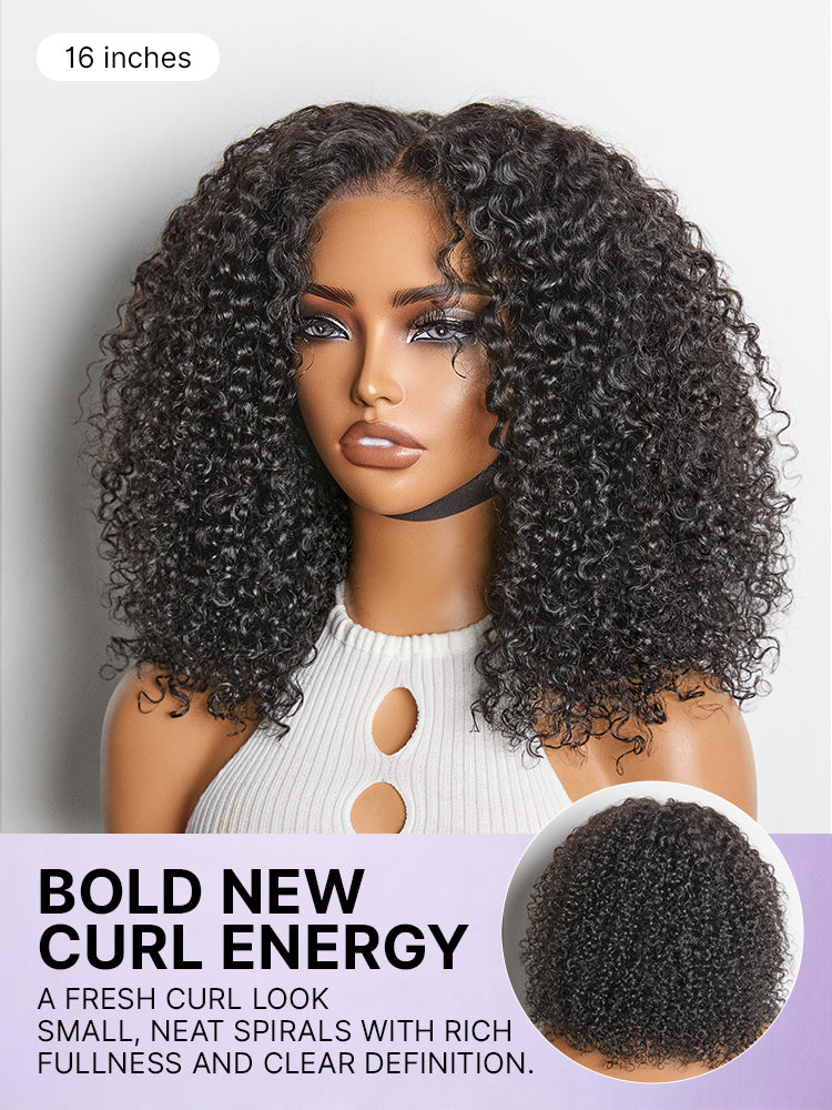 Luvme Hair Afro curly lace closure wig with 5x5 pre-cut glueless cap, 200% density, beginner friendly, one size fits all.