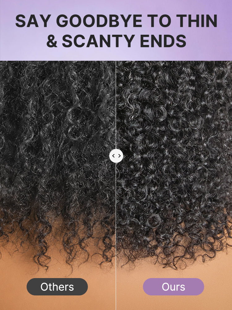 Luvme Hair afro curly lace closure wig with 5x5 pre-cut cap, beginner-friendly, 200% density, glueless, one size fits all