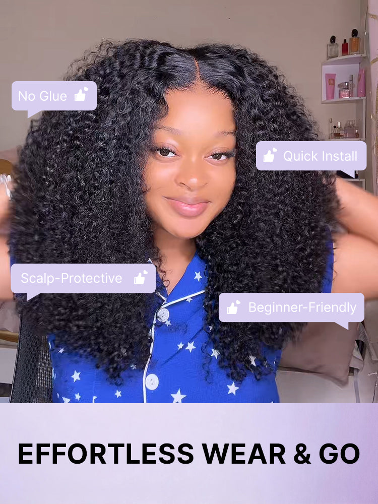 Luvme Hair afro curly lace wig with 5x5 closure, pre-cut, glueless, 200% density, beginner-friendly, one size fits all cap