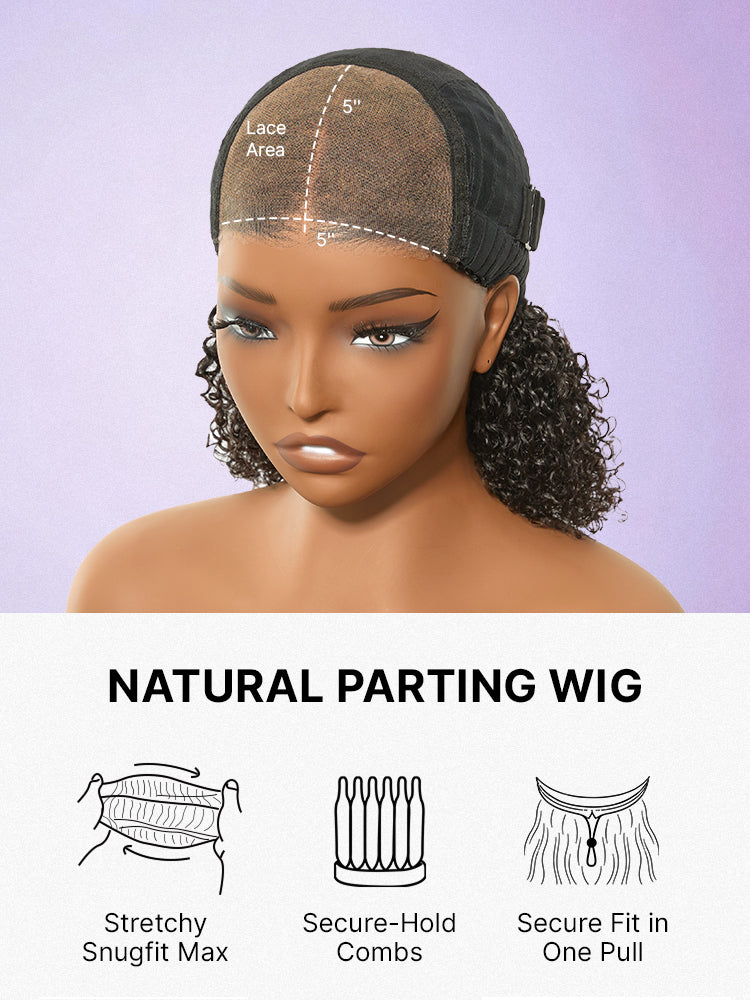 Luvme Hair glueless Afro curly 5x5 lace closure wig with 200% density, pre-cut, beginner-friendly, one size fits all cap.
