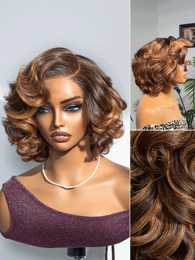 1 SEC INSTALL WIG | Mature Boss Brown Ombre Highlight / Natural Black Loose Wave Glueless Minimalist HD Lace Wig Pre-cut Lace-27