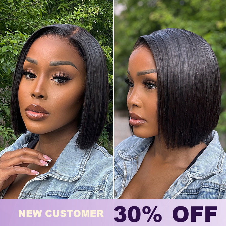 Luvme Hair PreMax Wigs silky blunt cut bob wig with natural hairline, 13x4 lace frontal, short human hair, glueless style