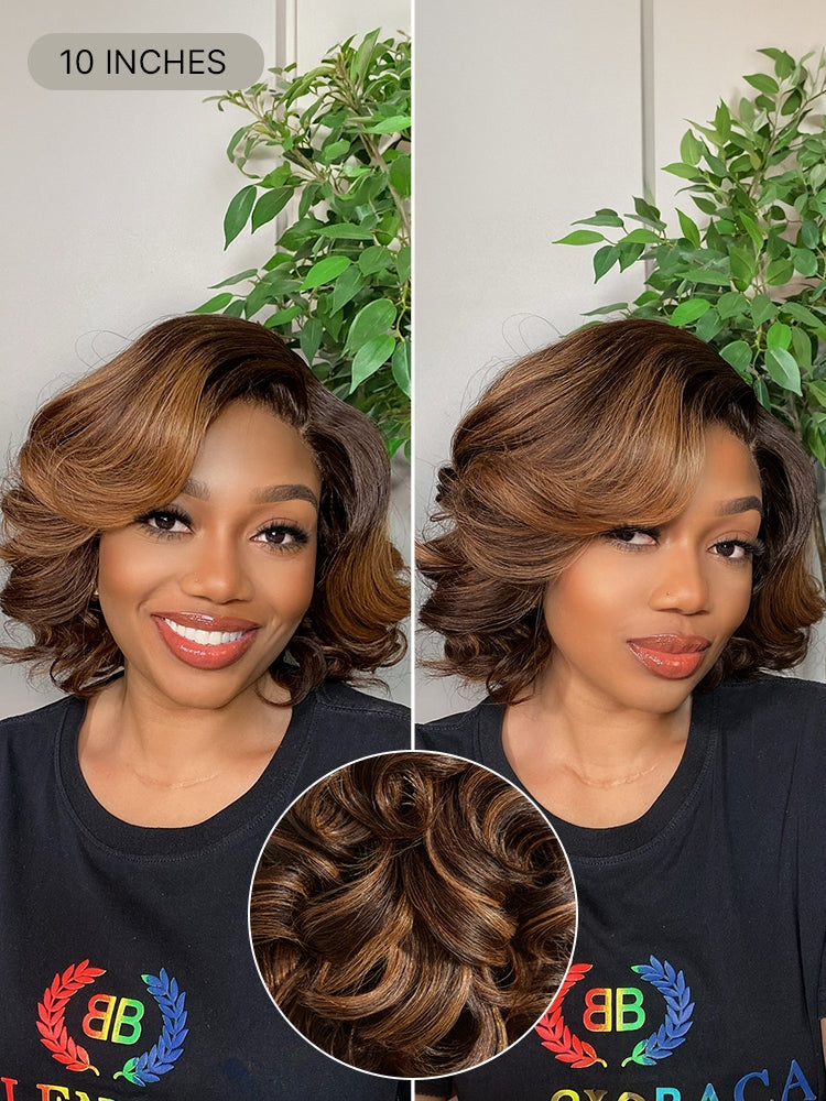 1 SEC INSTALL WIG | Mature Boss Brown Ombre Highlight / Natural Black Loose Wave Glueless Minimalist HD Lace Wig Pre-cut Lace-28