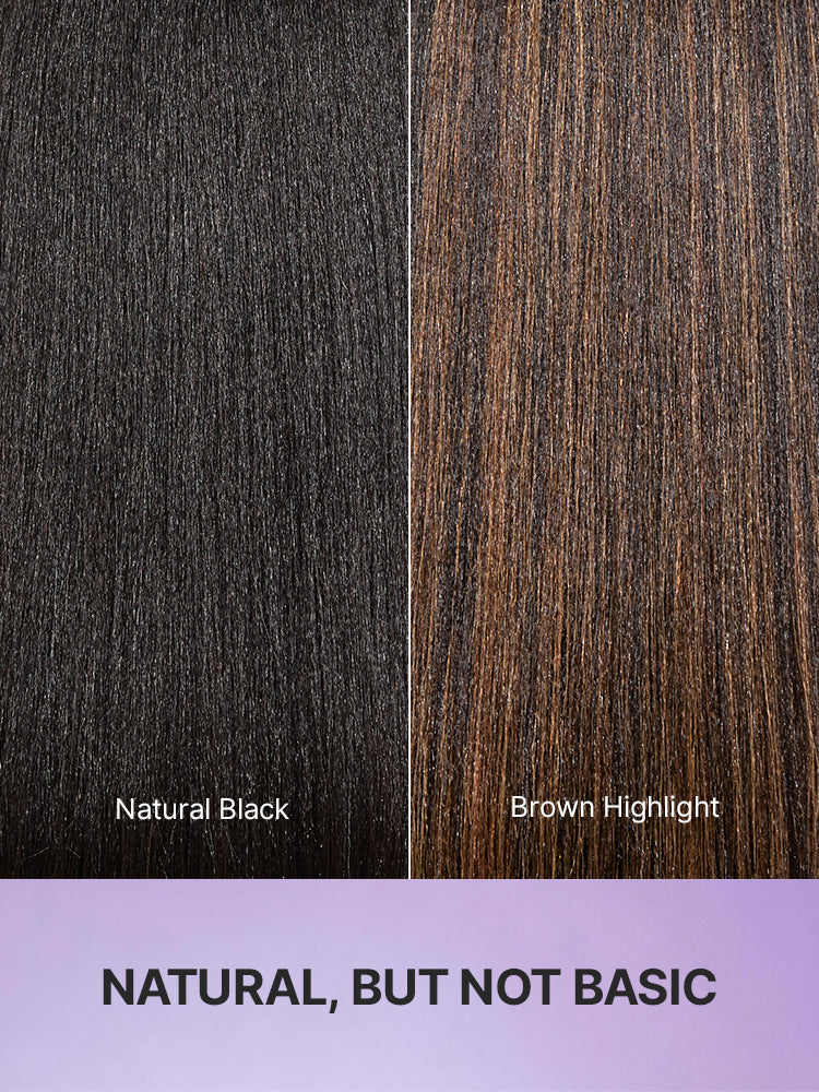 Luvme Put On and Go Realistic Yaki Straight Bob lace wig with bangs, 100% human hair, minimalist style, natural hairline.