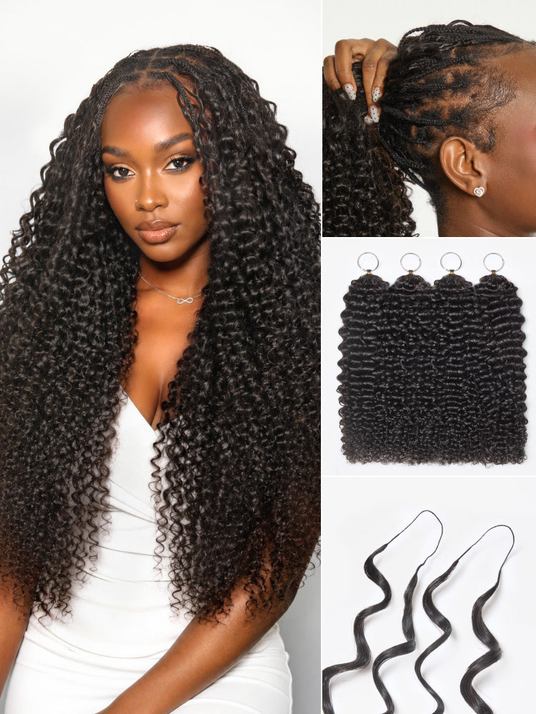 Luvme Hair Miracle Knots crochet hair extensions with wet and wavy water wave texture, lightweight pre-looped human hair for protective styles.