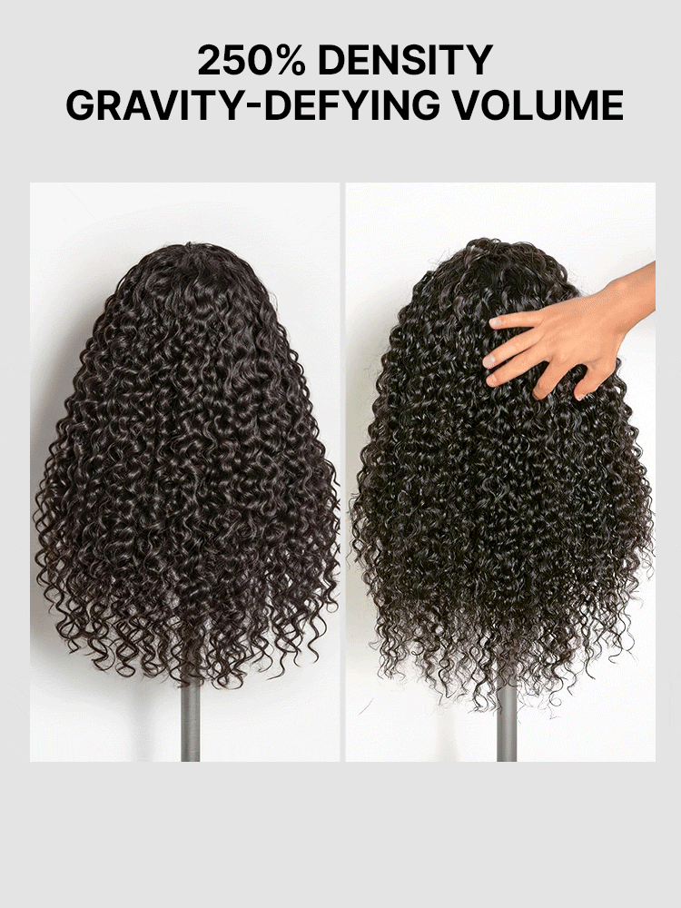 Fluffy & Full 250% Density Water Wave Glueless Half Wig Flexi-Fit Drawstring-24